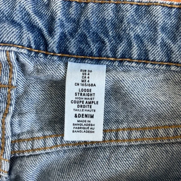 &Denim 90’s style light blue straight leg y2k Women’s Jeans sz 4 light wash - Picture 5 of 6